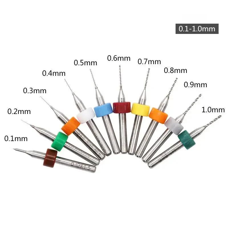 10pcs/Set 0.1mm-1.2mm PCB Mini Drill Bit Steel Carbide For Print Circuit Board CNC Drill Bits Machine 0.1-1/0.3-1.2mm