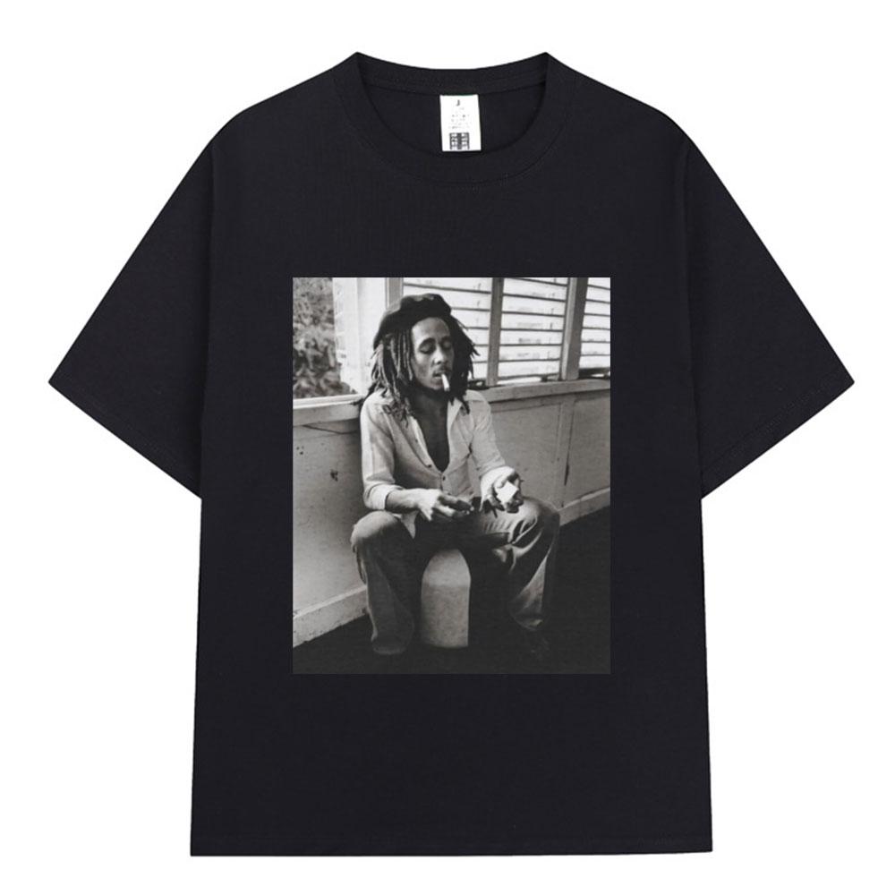 Reggae Music Originator Bob Marley T Shirt Unisex Vintage Gothic Tshirt Cotton Casual Oversized Short Sleeve Tshirts Streetwear