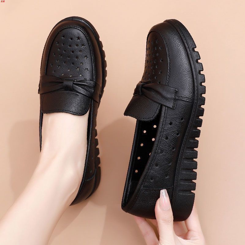 

Дышащие сандалии Женская сумочка Обувь из кожи для женщин среднего и пожилого возраста, Перфорированная для пожилых 41