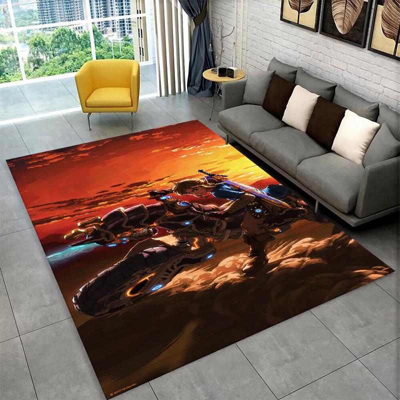 Classic Game Z-Zelda Cartoon Link Carpet Rug for Playroom Bedroom Living Room Sofa Home Decor,kid Area Rug Non-slip Floor Mat