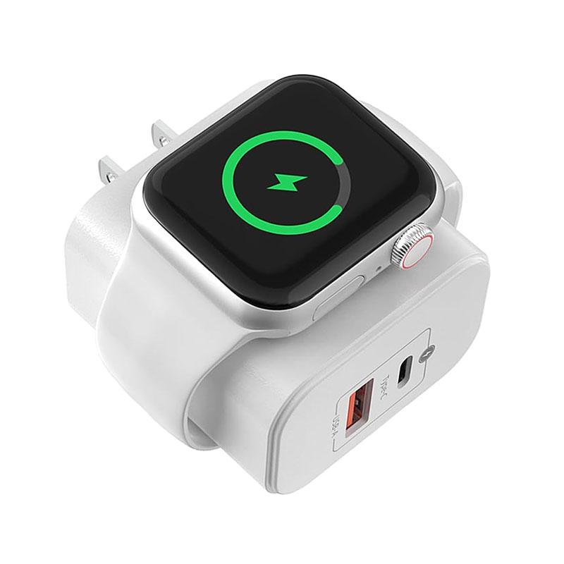 1/2pcs Magnetic Wireless Charging Block 3-in-1 Dual Port for iWatch Series Ultra/SE/9/8/7/6, iPhone 16/15/Pro Max iPad Pro/Air