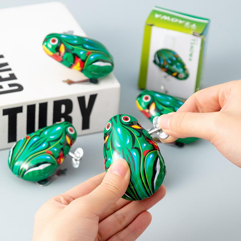 

Жестяная заводная игрушка Лягушка - Ностальгическая заводная прыгающая лягушка для детей