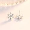 Cercei Dama Snowflake Christmas Earrings with Zirconia 925 Sterling Silver Includes Jewelry Box Silver