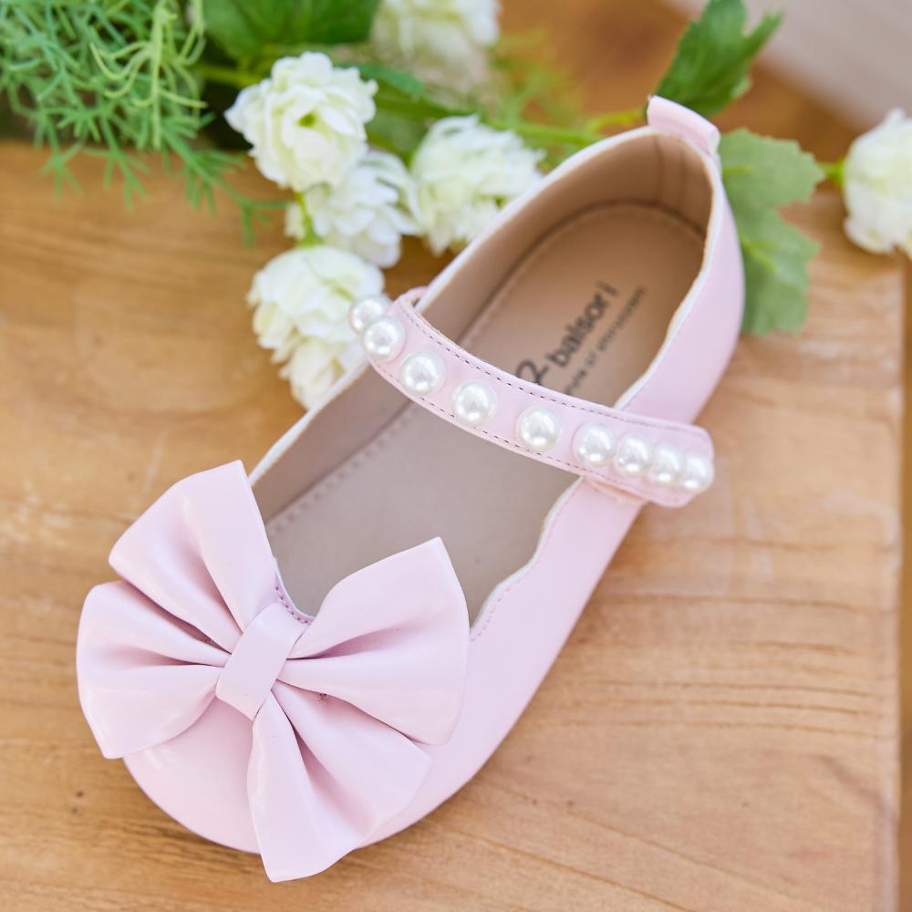 [Babyzzam] Girls' Milky Pearl Flats Pink [BB463-10009]