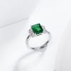 Emerald Square Sterling Silver Ring for Women – Fashionable & Elegant with Zircon Gemstone