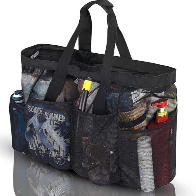 Yto Home Unisex European And American Style Large Capacity Netfabric Beach Handbag Lady Shoulder Bag Outside Travel Storage Tote Bag