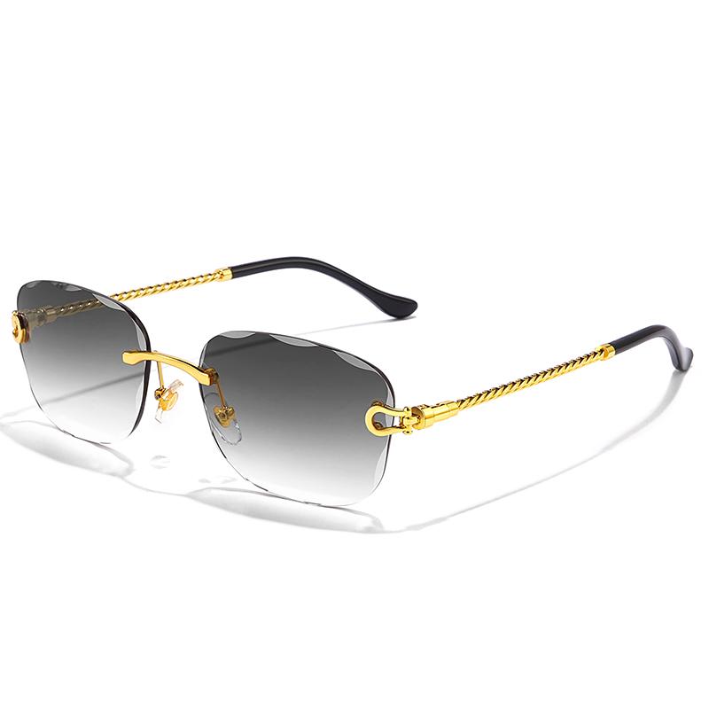 HBK 2024 Wholesale Fashion Designer Luxury Design Vendor Custom Women Rimless Square Frames Sunglasses Mens River