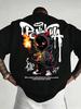 Double-Sided Print Cartoon Little Fire Devil Torch Short Sleeve Unisex T-shirt, American Street Graff