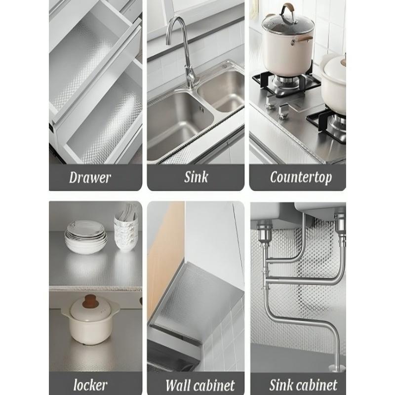 2/5/10 Meters 3D Aluminum Foil Adhesive Paper Roll Waterproof Protection For Kitchen And Stove