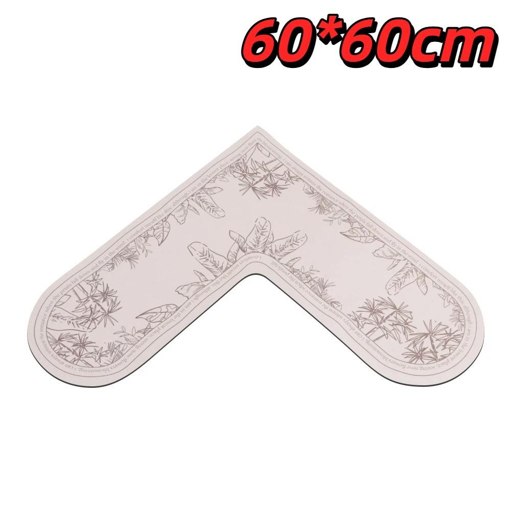 

60*60cm Kitchen Carpet L-Shape Water Absorbent Anti-Slip Floor Mat Soft Wipable Surface Waterproof Doormat Home Decoration