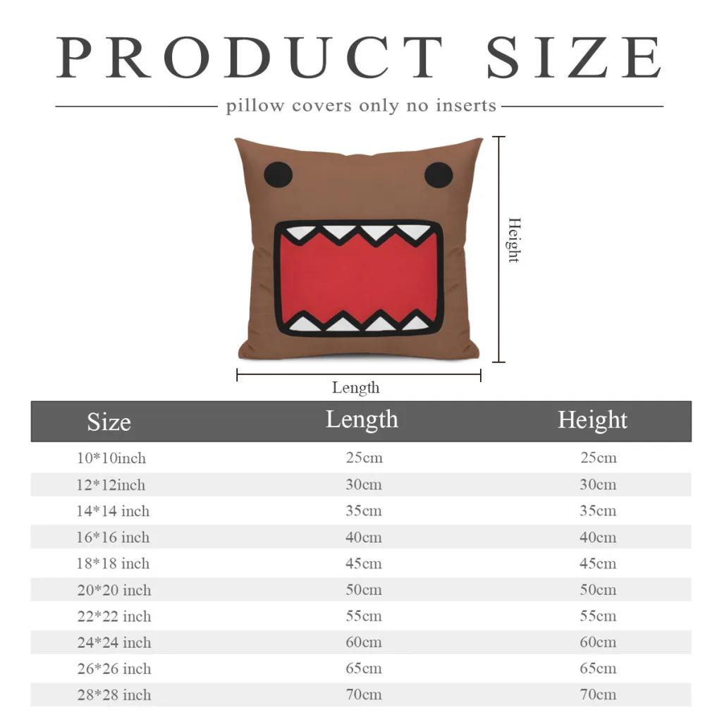 Face Hug Pillowcase Cute Domo Kun Backpack Cojines Sofa Diy Printed Office Coussin Covers Decorative