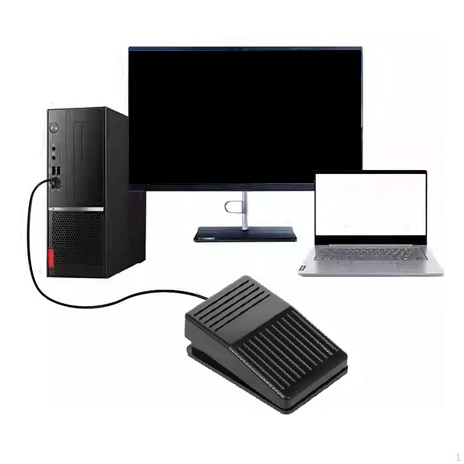 

USB Foot Control Action Pedal Plug and Play Professional for Playing Games 10x6.3x4.2cm Computer White