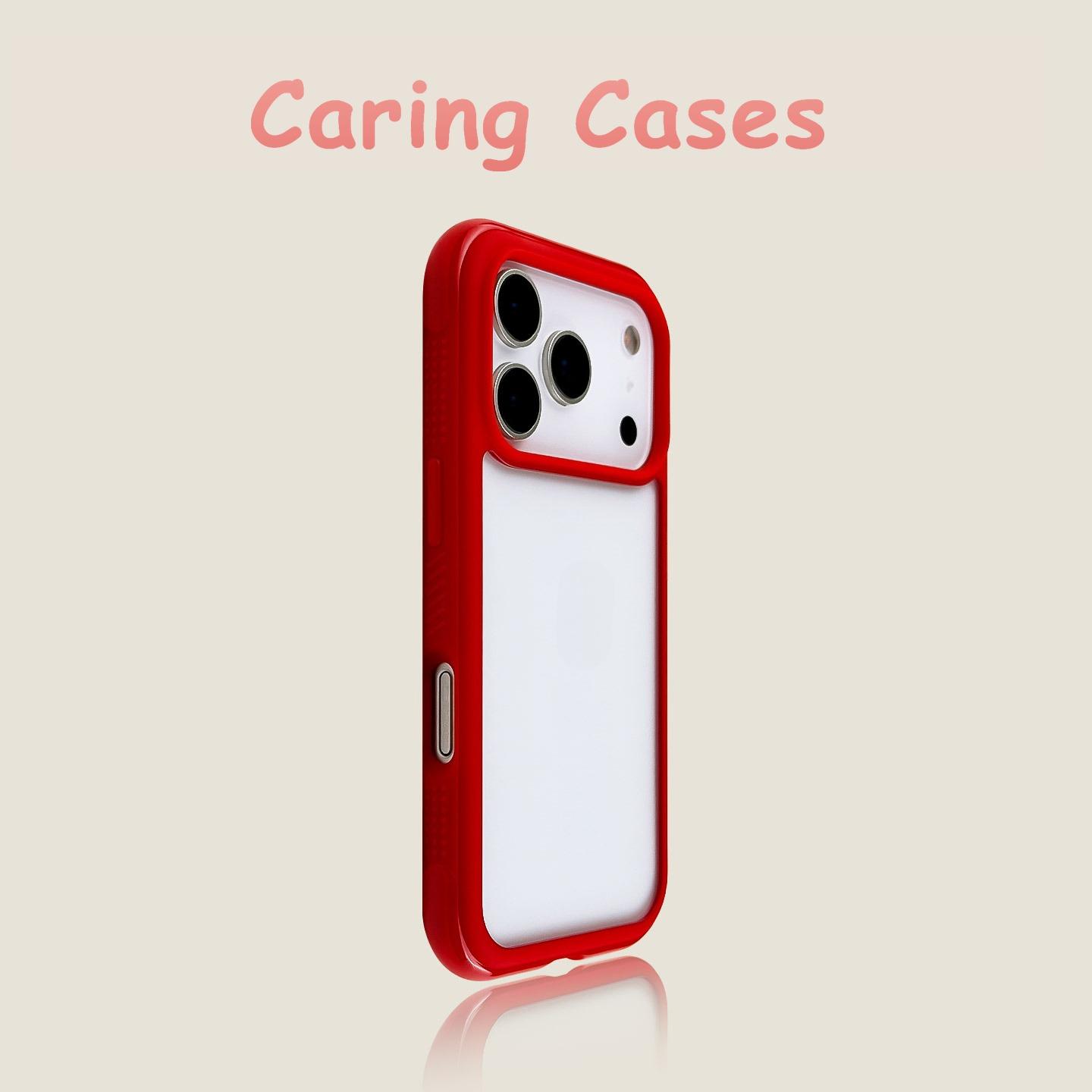 

For iPhone 17 Pro Max Case Solid Border Clear Acrylic Shockproof Anti-Slip Edge Large Cutout Premium for iPhone 16 15 14 13 12 iPhone 13 Pro Max червоний