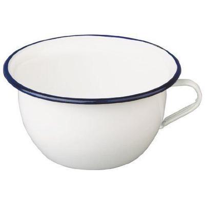 Chamber Pot - Ibili - 903524 - Vitrified Enameled Steel - Diameter 24 Cm - White/Blue
