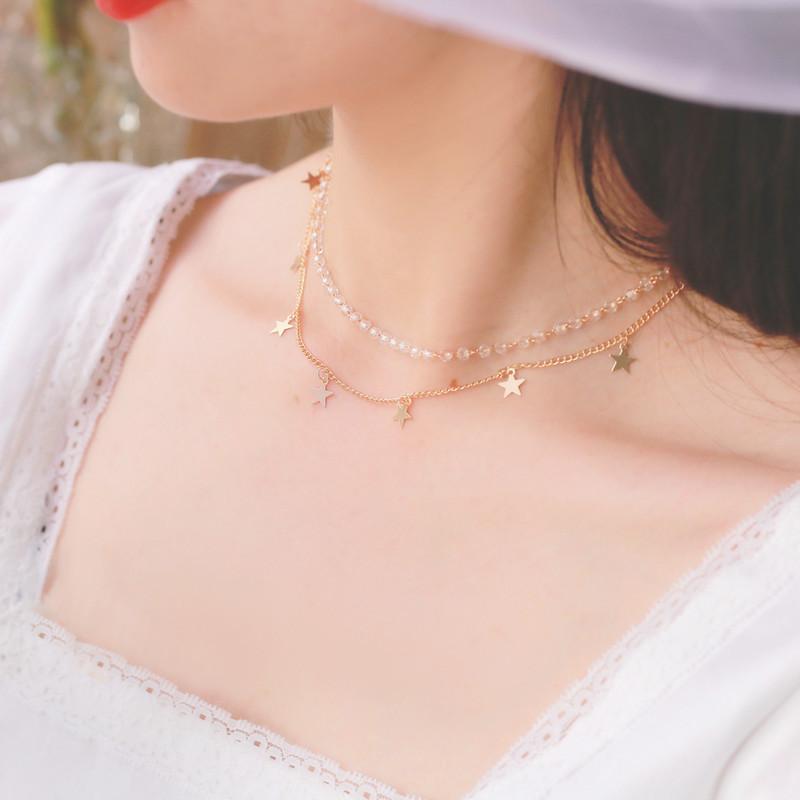 European and American exaggeration, simple and versatile collarbone chain accessories women, side chain thick chain temperament street 