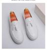 Men's Large Size White Crocodile Pattern Leather Loafers 45-47