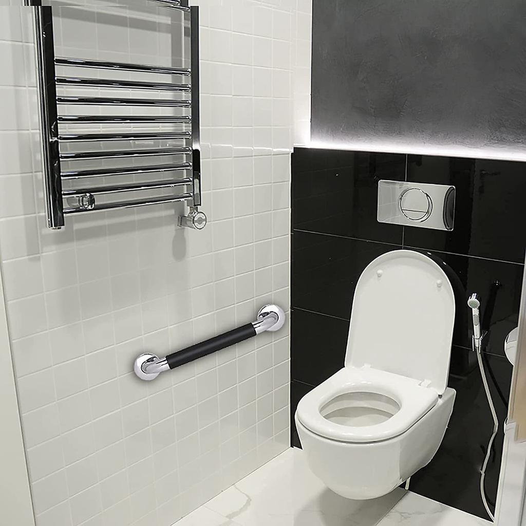 Bară de siguranță 33,5 cm Baie Anti-alunecare Mâner duș Oțel inoxidabil Acoperire silicon Bară de sprijin