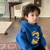 Children's Hooded Sweatshirt Loose Fitted Sweater Autumn-Winter Latest Model Excavator-Tractor Digital Printing