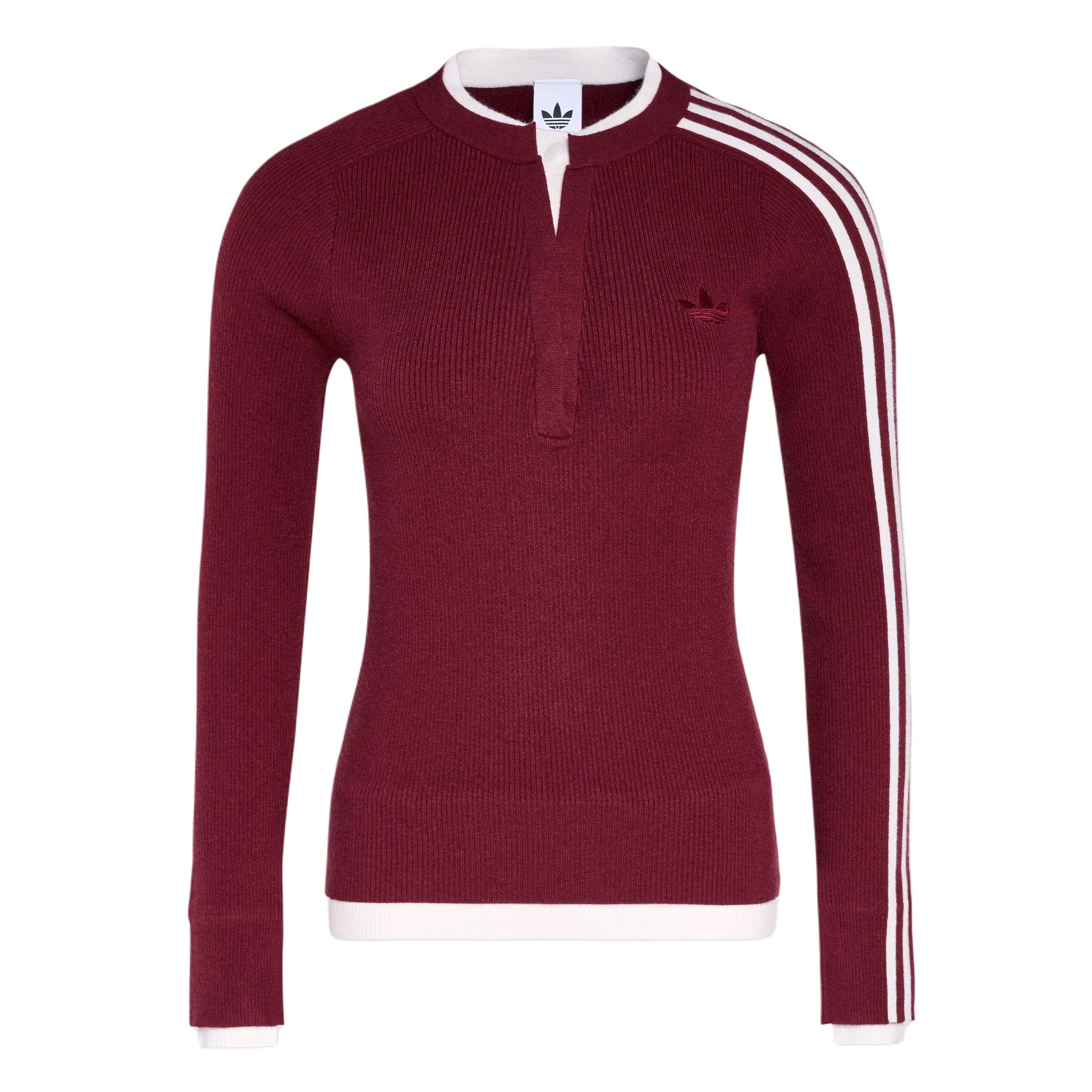 (WMNS) adidas Premium 3S Button Sweatshirt Collegiate Burgundy Women s KS5332 M