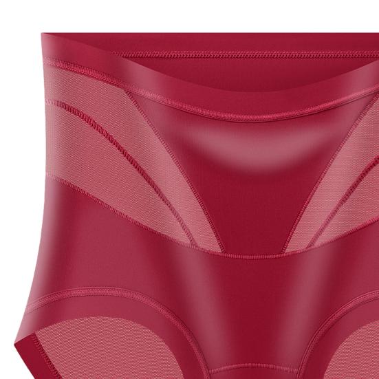 Calcinha de Cintura Alta Sem Costura com Controle de Barriga Feminina Respirável Microfibra Roupa Íntima Macia Elástica Tecido Sedoso Painéis de Renda Algodão que Absorve a Umidade