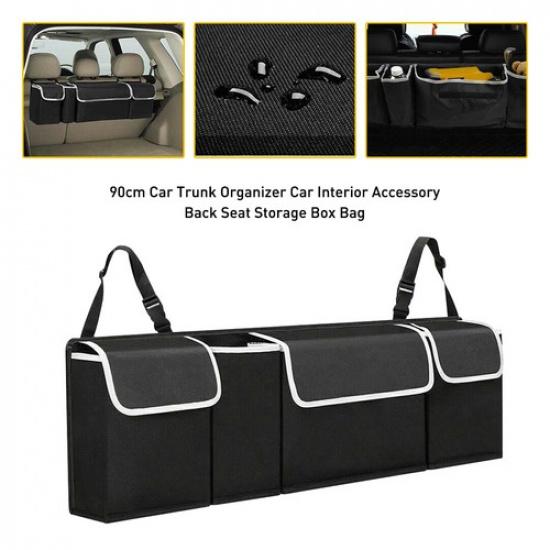 

Car Trunk Accessories Organizer Interior Oxford Seat Back Storage Bag 4 Pocket V