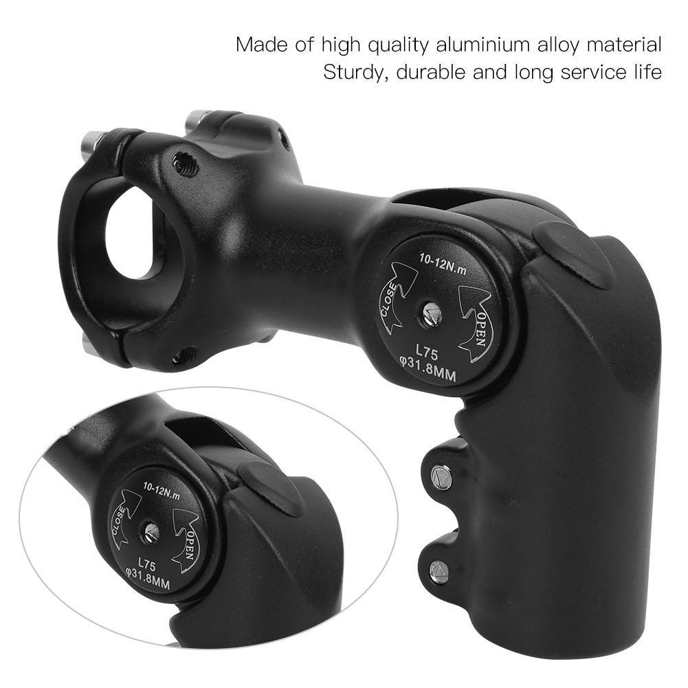 6061 T6 Aluminium Alloy Black Adjustable Angle Mountain Bike Stem Extender Modified Bicycle Adapter