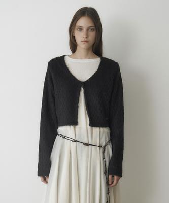 Morceau Par Morceau Hairy Crop Cardigan [Black]