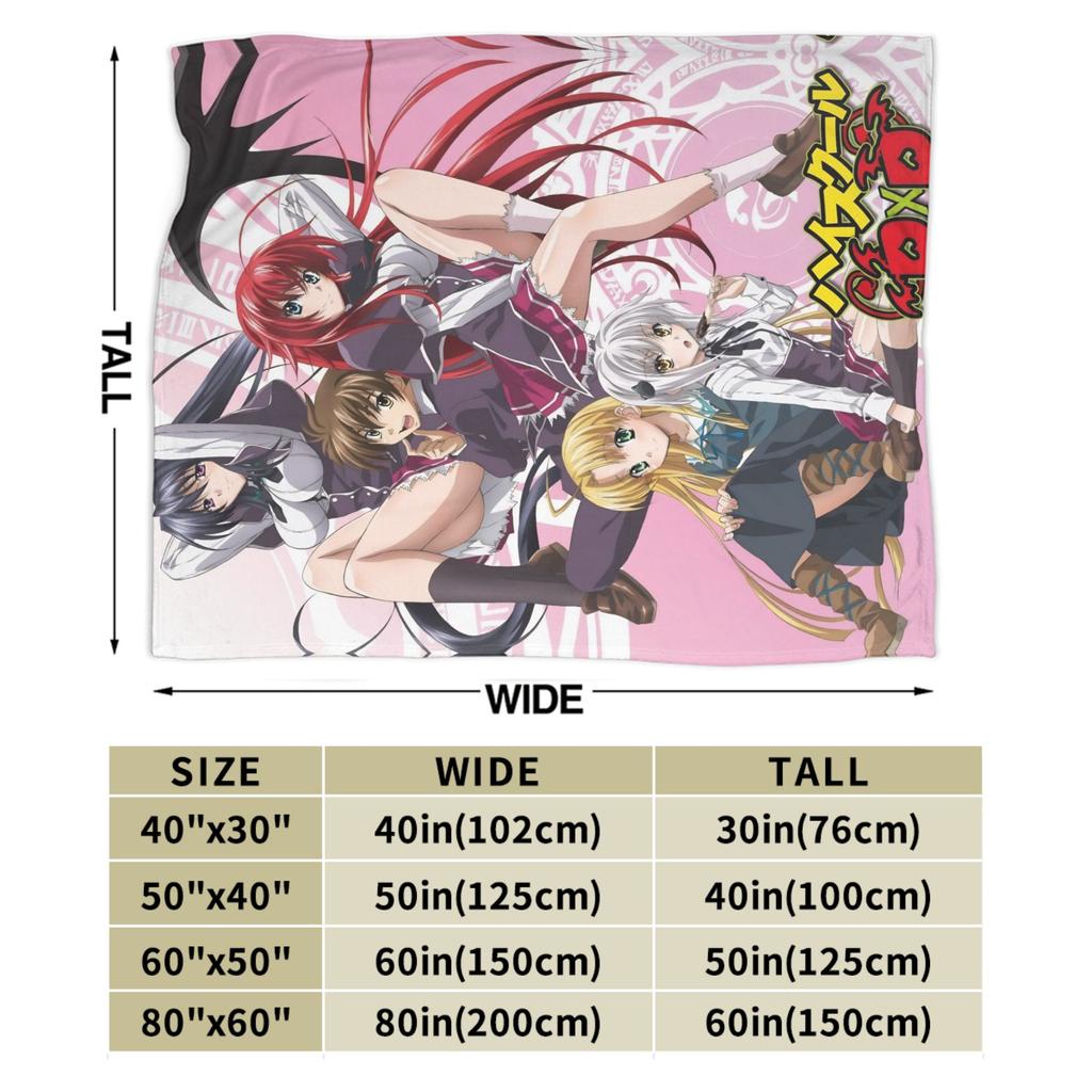 Superweiche Decken Dekorative High School DxD Überwurfdecke Anime Flanelldecke für Wohnzimmer Lustige Sofa-Bettdecke