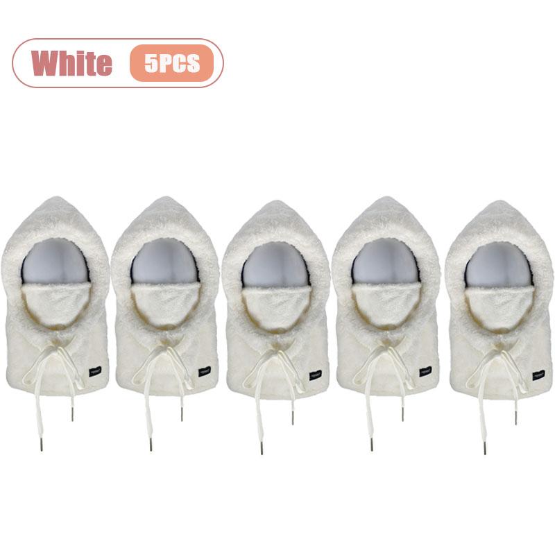 Womens Winter Hat Plush Ear Protection Neck Warmer Integrated with Windproof Face Mask for Skiing Cycling Outdoor Activities