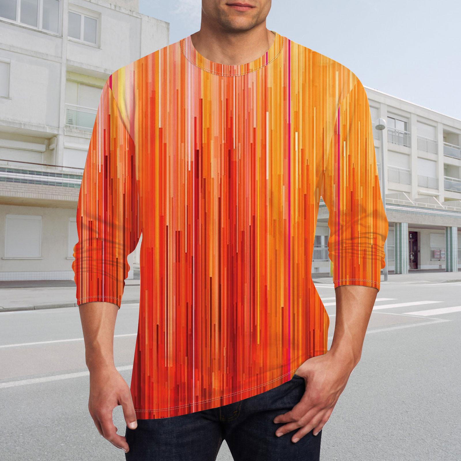 Муж. Футболка Круглый вырез Одежда Одежда На открытом воздухе Длинный рукав С принтом — фото 7