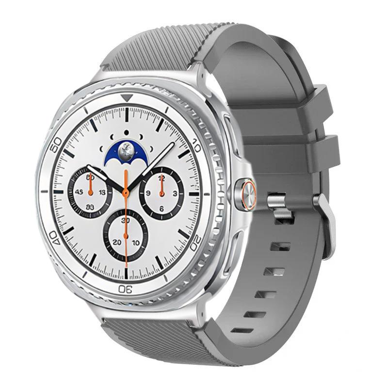 Silicone Strap For Samsung Galaxy Watch Ultra 2026 47mm Stripe Texture Replacement Band For Samsung Watch 8/8 Classic Accessory