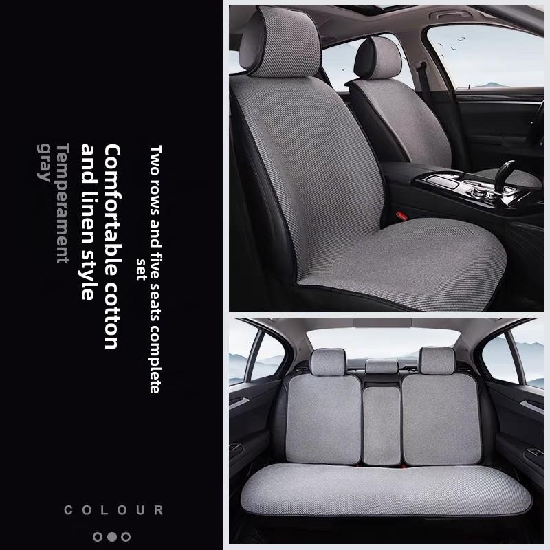 High Quality Universal Car Seat Cover Comfortable Linen Car Seat Cushion Four Seasons Breathable Non-slip Seat Cushion