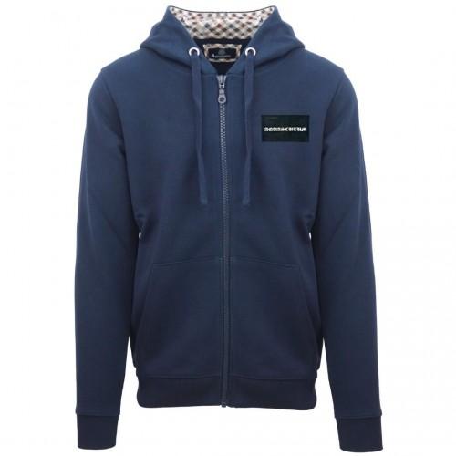 Aquascutum Men's Box Logo Full Zip Hoodie