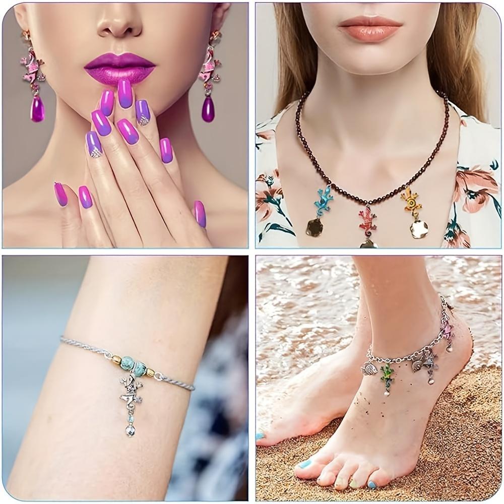 5/10/20 szt. Kreatywny wisiorek z serii zwierzęcej Kolory Kształt gekona jaszczurki Wisiorek z podwójnym kółkiem DIY Bransoletka Naszyjnik Kolczyki Breloczek