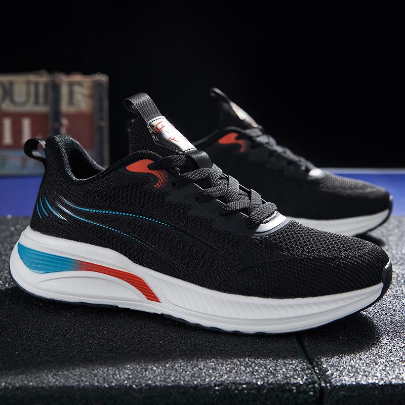 

Кроссовки мужские новые женские туфли сетчатые кроссовки с плетением «муха» мужские и женские дышащие повседневные легкие кроссовки для бега на мягкой подошве 44