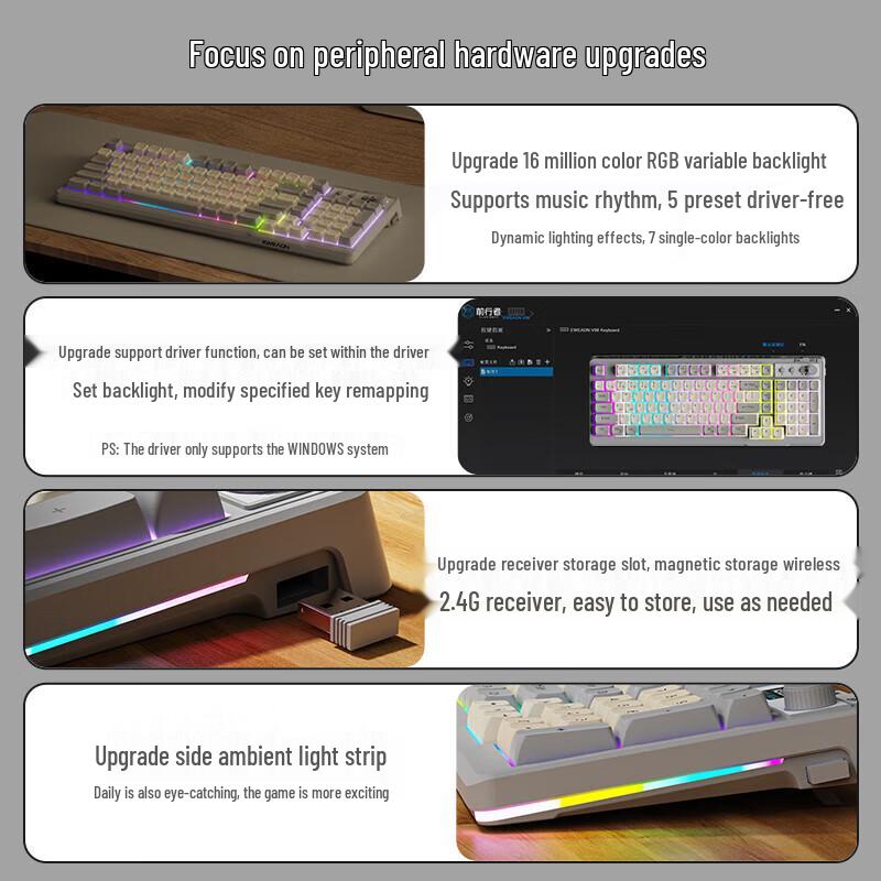 Qianxingzhe V98 Silent Wireless Bluetooth Keyboard