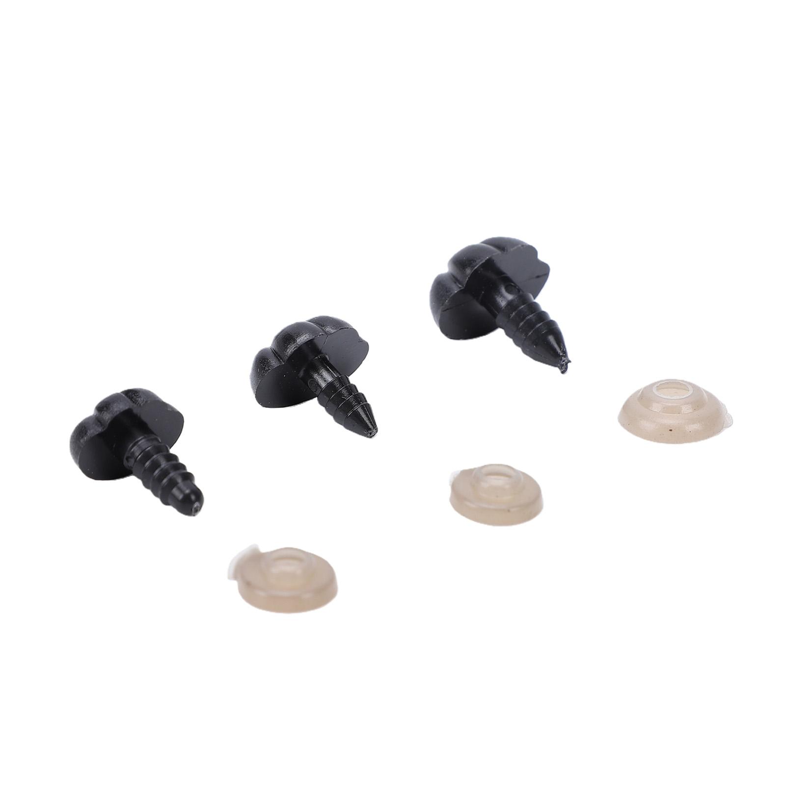 

140Pcs Set Noses Plastic 3 Sizes with Washers for Stuffed Animals Dogs Doll Making Black