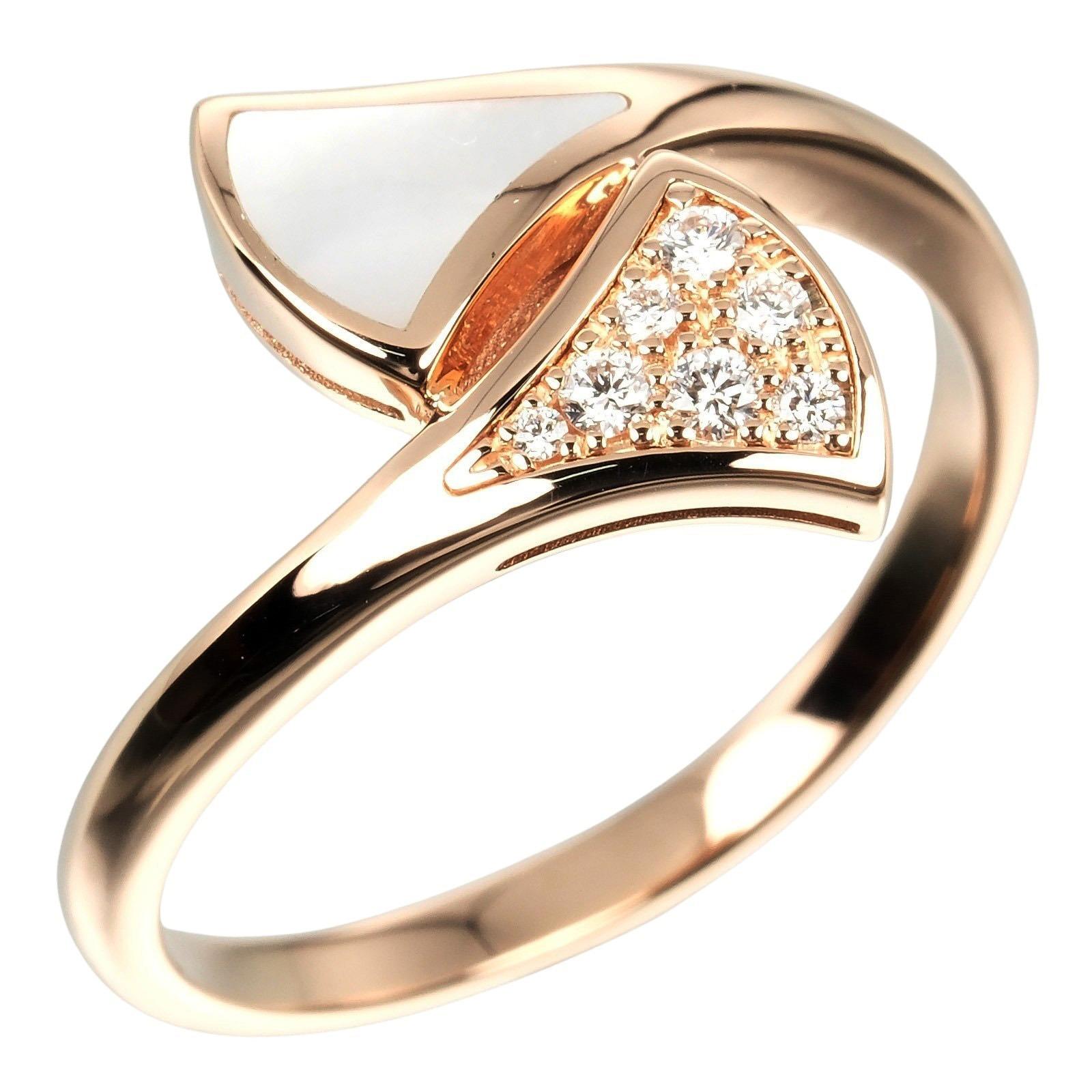 

BVLGARI Diva Dream Ring K18 Pink Gold/diamond/shell #7.6(US Size) 4g Women Used