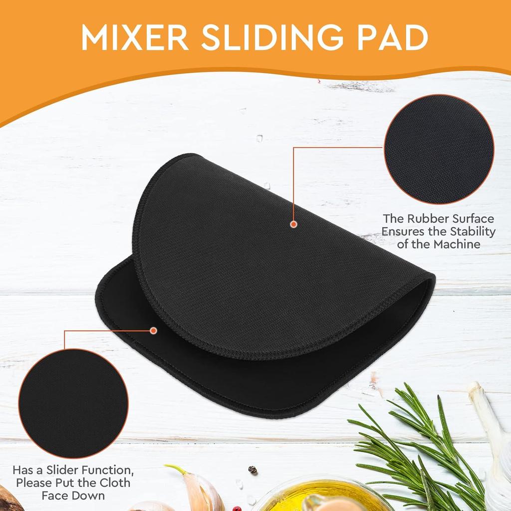 Sliding Mat for Stand Mixer,Mixer Mover Slider Mat Pad,Heat Resistant Mat For Appliance,Kitchen Aid Mixers Accessories. (Black, For 4.5-5 Qt Mixer)