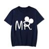 Mouse Cartoon MR MRS Print Couple TShirt Summer Short Sleeve Tee Shirt Letter Print T Fashion Casual Loose Lovers T Shirt Unisex