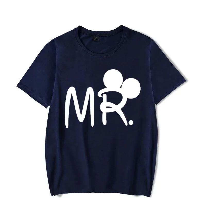 Mouse Cartoon MR MRS Print Couple TShirt Summer Short Sleeve Tee Shirt Letter Print T Fashion Casual Loose Lovers T Shirt Unisex