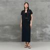 Sancai Women's 2026 Summer Elastic Waist Straight Long Skirt