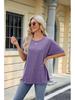 2024 Women's Spring/Summer Loose Solid Color Round Neck Short Sleeve T-Shirt