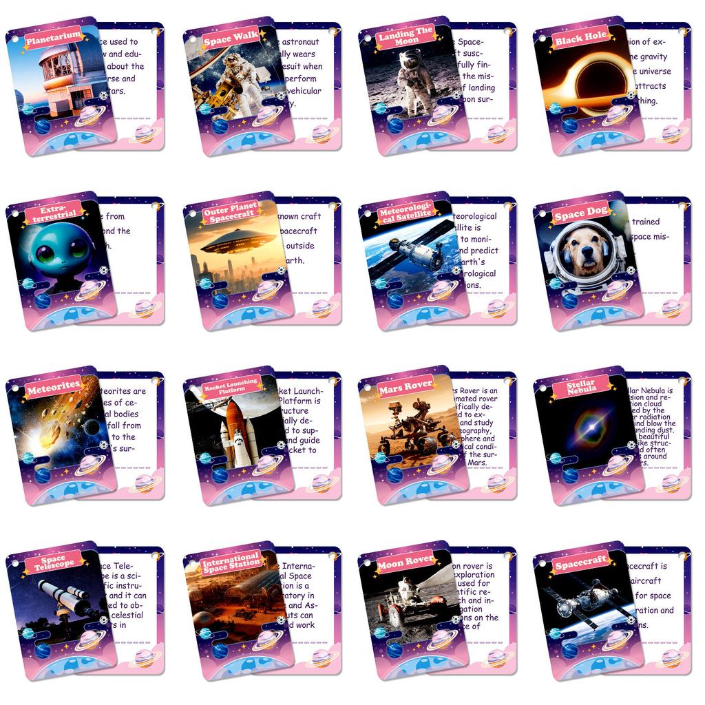 34 Realistic Space Planet Cognition Children Baby Cognition Parent-Child Interaction Education Cards