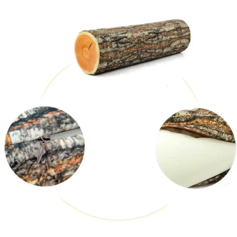 Stump Cushion Creative Big Willow Tree Dummy Wood Block Log Texture Cylindrical Shape Pillow Cushion Sofa Round Stump Shape