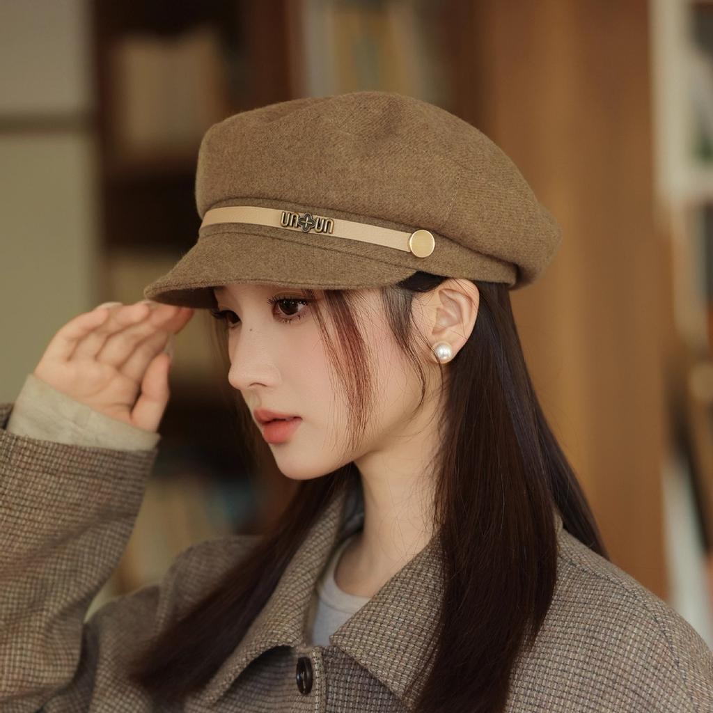 Spring and Autumn New Octagonal Hat Children's British Style Retro Duck Tongue Beret