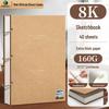 Mali Art Student A4 Thickened Cowhide Spiral Sketchbook, Blank for Hand-Painted Drawings