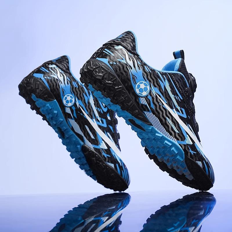 Football Shoes Children's Broken Nail Shoes Primary and Secondary School Students Rotary Buckle Spikes Professional Non-slip Grass Competition Trainin