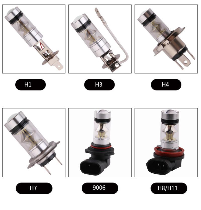 1/2Pcs H4 H7 Auto LED Lampe Weiß Nebel Licht Auto LED Front Nebel Licht High Power Hervorgehoben Fahren lampe Lampen