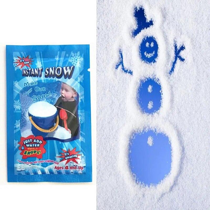 10pcs/lots White Snow for Christmas Wedding Fake Magic Instant Snow Fluffy Super Absorbant Decorations